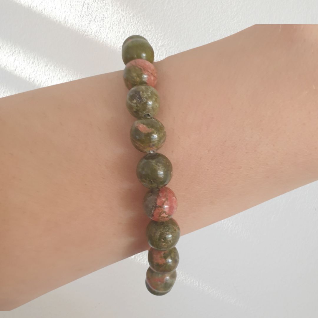 Unakite Beaded Bracelet
