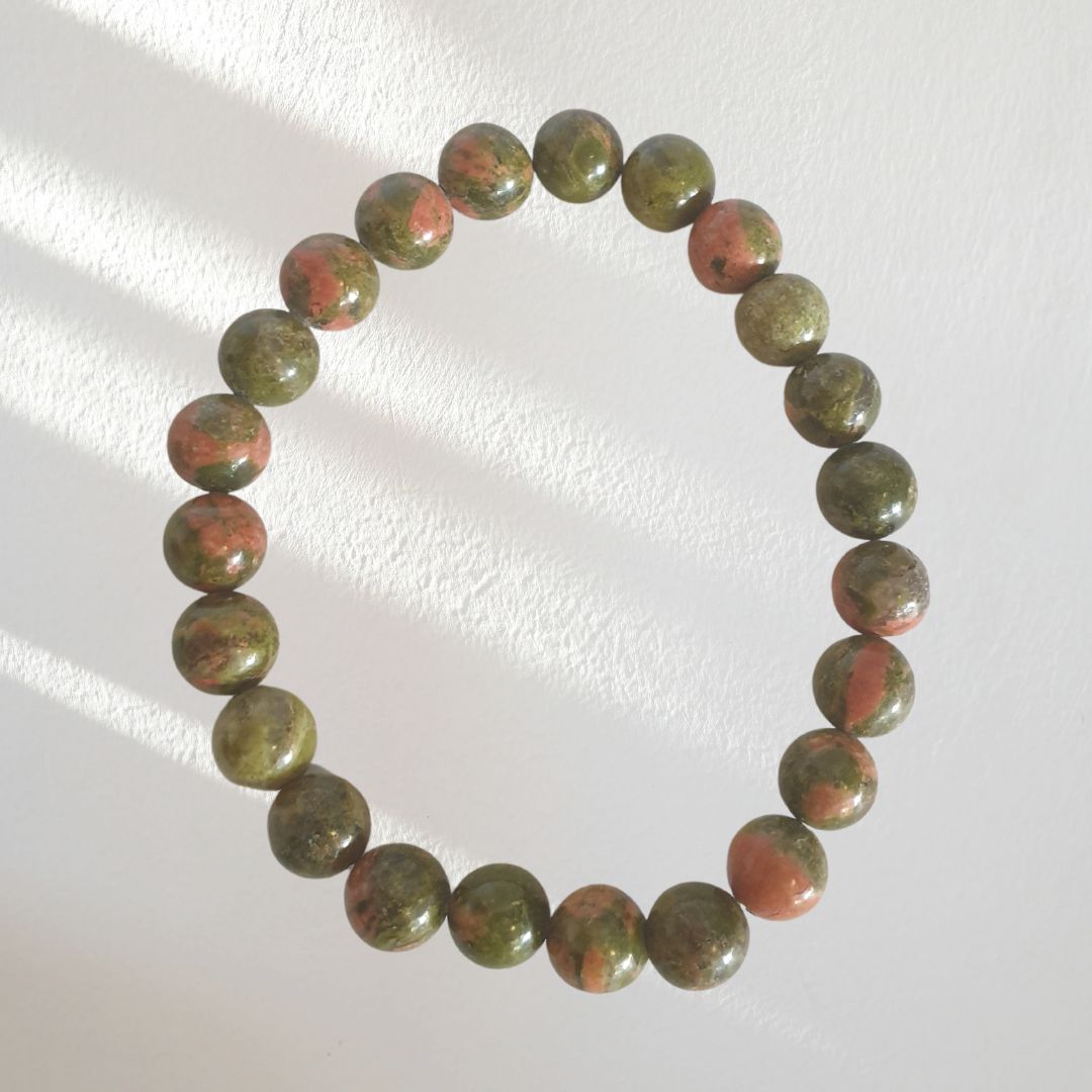 Unakite Beaded Bracelet