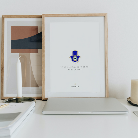 Your Energy is Worth Protecting - Blue Hamsa Hand