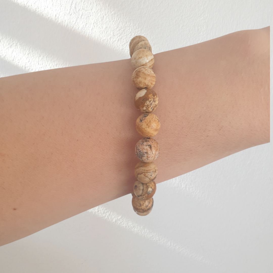 Natural Picture Jasper with Buddha Charm bracelet