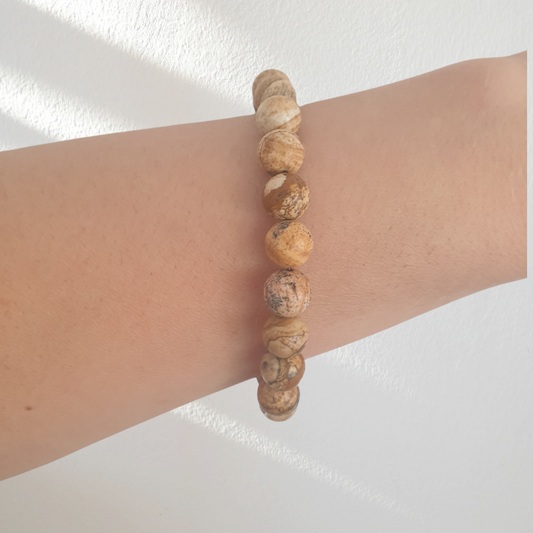 Natural Picture Jasper with Buddha Charm bracelet