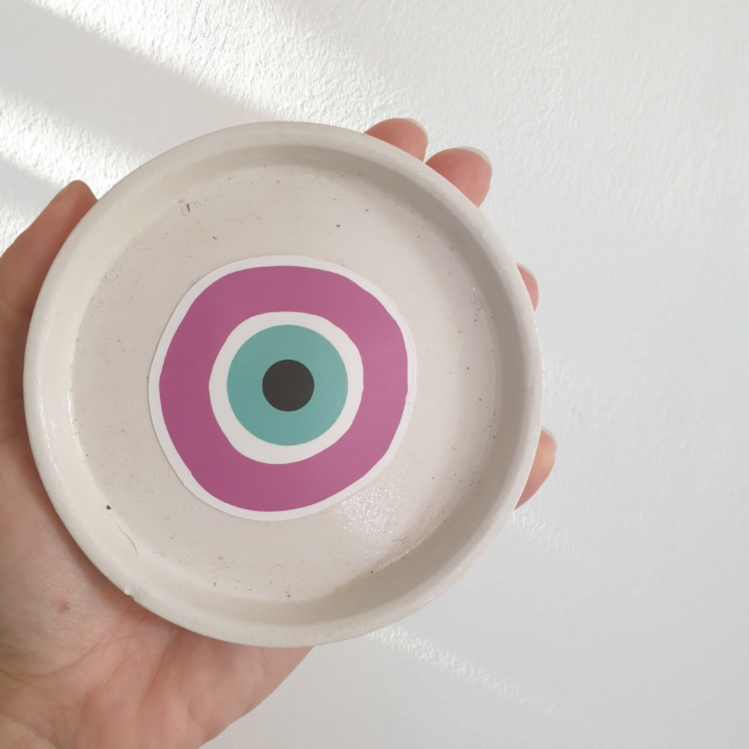 Evil Eye Trinket Dish Pink Eye