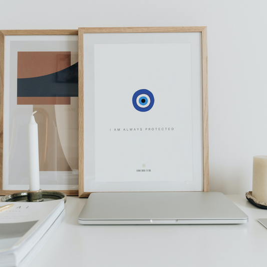 I Am always Protected Print - Blue Evil Eye